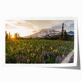 Rolled print of Mount Rainier with soft pastel shades, perfect for art wall dining room decor.