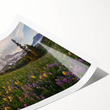 Extra large wall art featuring Mount Rainier with muted earth tones on a rolled print, suitable for large living room walls.