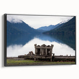 Black and white framed canvas depicting the Olympic landscape, ideal for bedroom wall art.