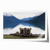 Olympic National Park scene in pastel colors on a rolled canvas, suitable for dining room or large bathroom wall.