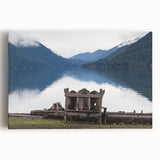 Black and white photograph of Olympic National Park on stretched canvas, ideal for kitchen wall art.