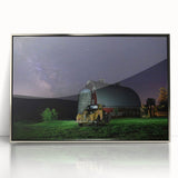 Mid-century modernist art depicting the rolling hills of Palouse, USA in muted earth tones on framed acrylic.