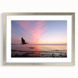 Textured abstract art print of Seattle skyline in muted gray and blue tones on a framed canvas, suitable for bedroom decor.