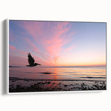 Vintage poster art of Seattle skyline in colorful hues on a large framed canvas, suitable for living room decor.