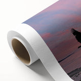 Art Deco style poster of Seattle skyline in muted blue and gray tones on rolled canvas, ideal for nursery wall art.