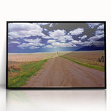 Large abstract wall art depicting West Virginia scenery in muted earth tones on a framed acrylic panel.