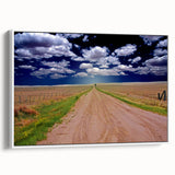 Framed canvas of a vintage poster art depicting the West Virginia scenery in colorful hues.