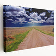 West Virginia landscape on large stretched canvas, featuring soft green and blue tones, suitable for kitchen wall art.