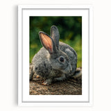 Abstract art print depicting spring in pastel shades on a white framed canvas, suitable for dining room decor.