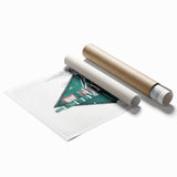 Winter-themed floral art on rolled canvas with muted blue and white tones, ideal for classy bathroom wall art.