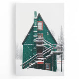 Winter-themed black and white abstract art on large stretched canvas, ideal for kitchen wall art.