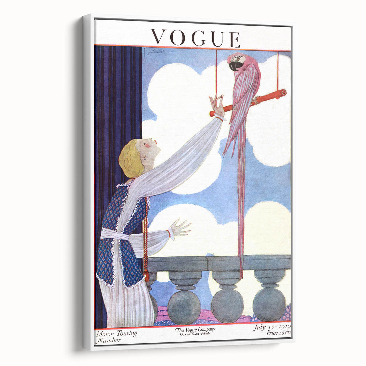 Vintage Vogue Magazine Wall Art - 1919 Fashion Illustration Print