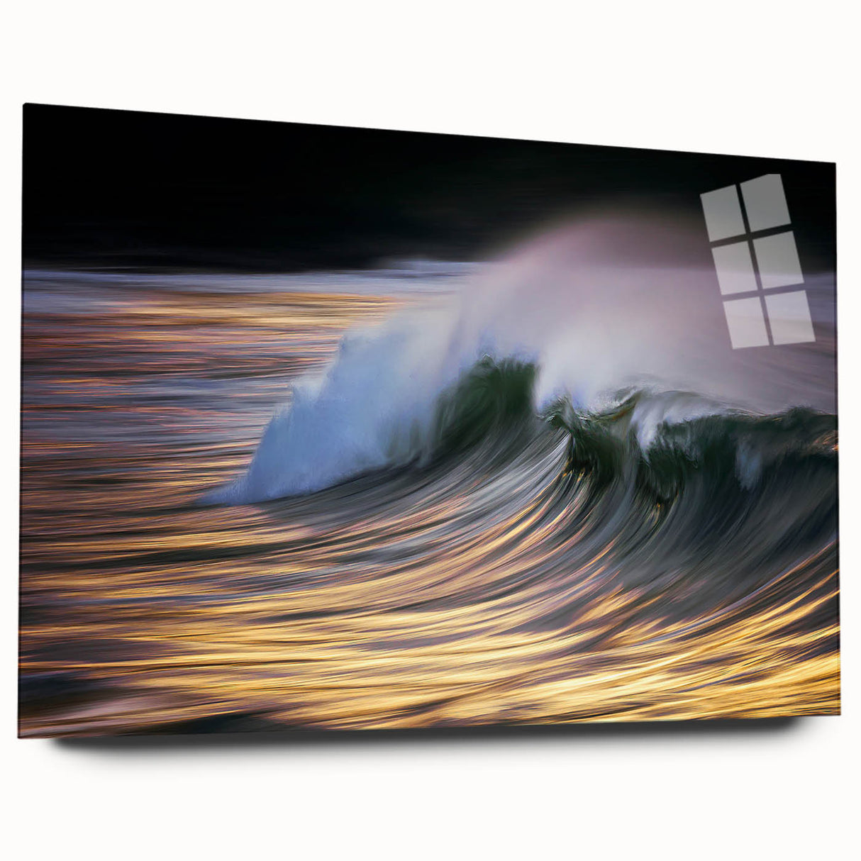 Golden Ocean Wave Abstract Wall Art – Dynamic Coastal Photography
