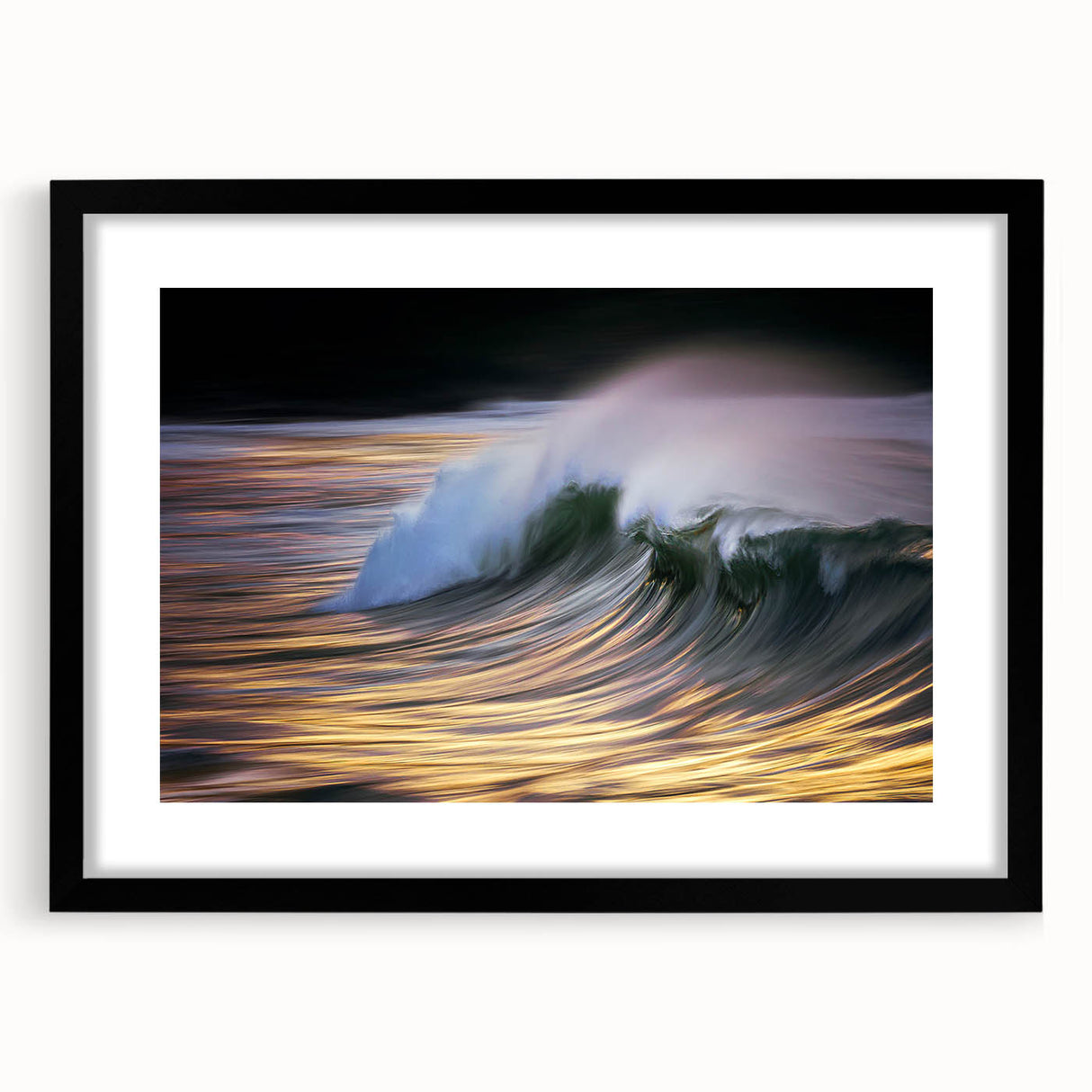 Golden Ocean Wave Abstract Wall Art – Dynamic Coastal Photography