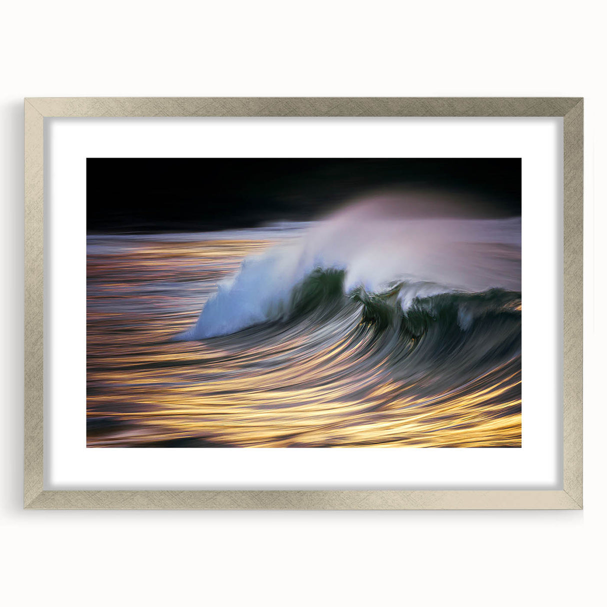Golden Ocean Wave Abstract Wall Art – Dynamic Coastal Photography
