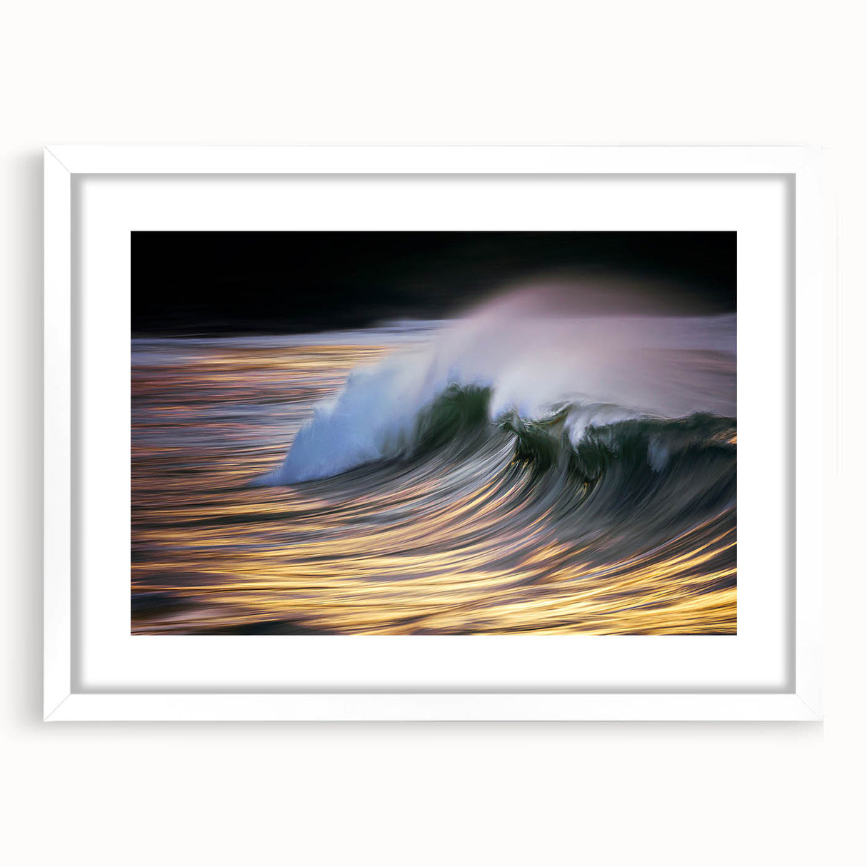 Golden Ocean Wave Abstract Wall Art – Dynamic Coastal Photography