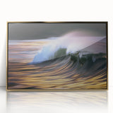 Golden Ocean Wave Abstract Wall Art – Dynamic Coastal Photography