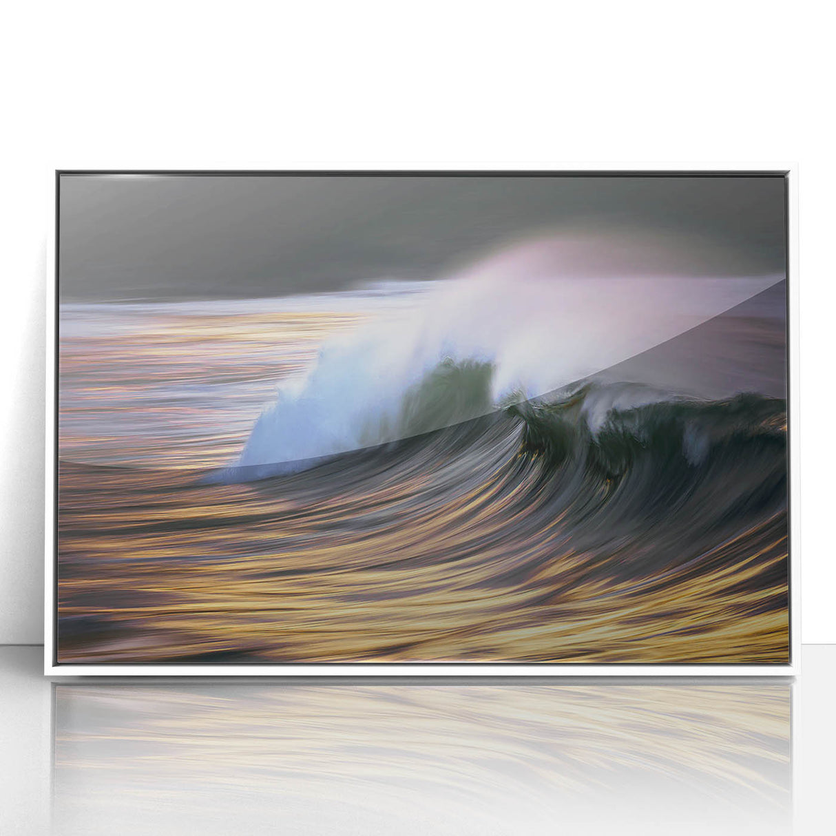 Golden Ocean Wave Abstract Wall Art – Dynamic Coastal Photography