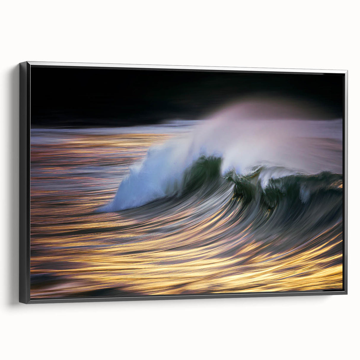 Golden Ocean Wave Abstract Wall Art – Dynamic Coastal Photography