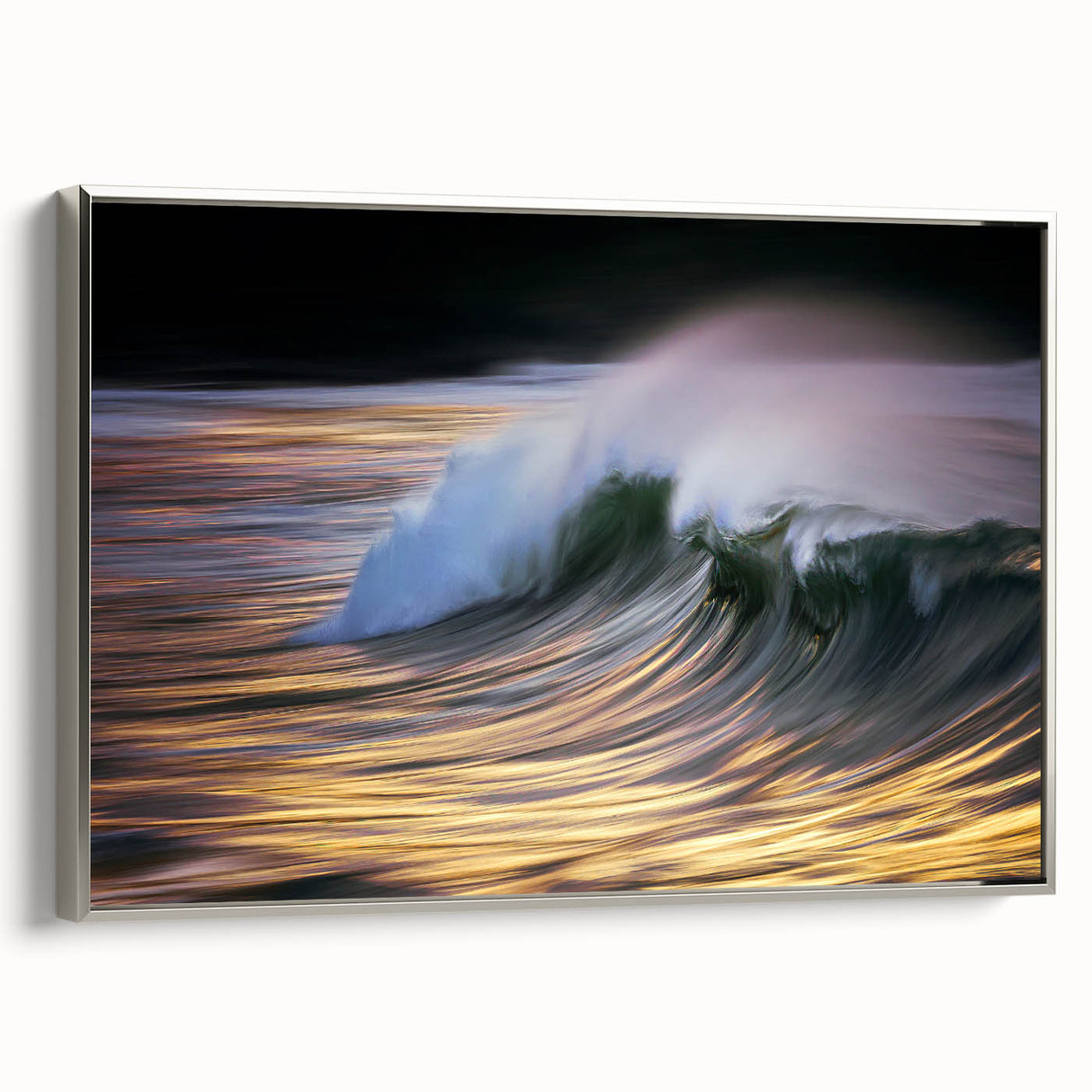 Golden Ocean Wave Abstract Wall Art – Dynamic Coastal Photography