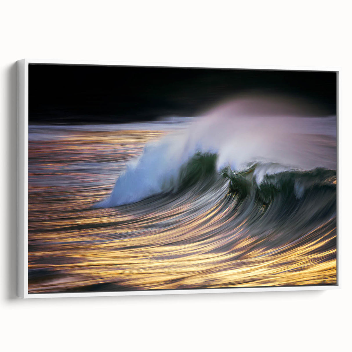 Golden Ocean Wave Abstract Wall Art – Dynamic Coastal Photography