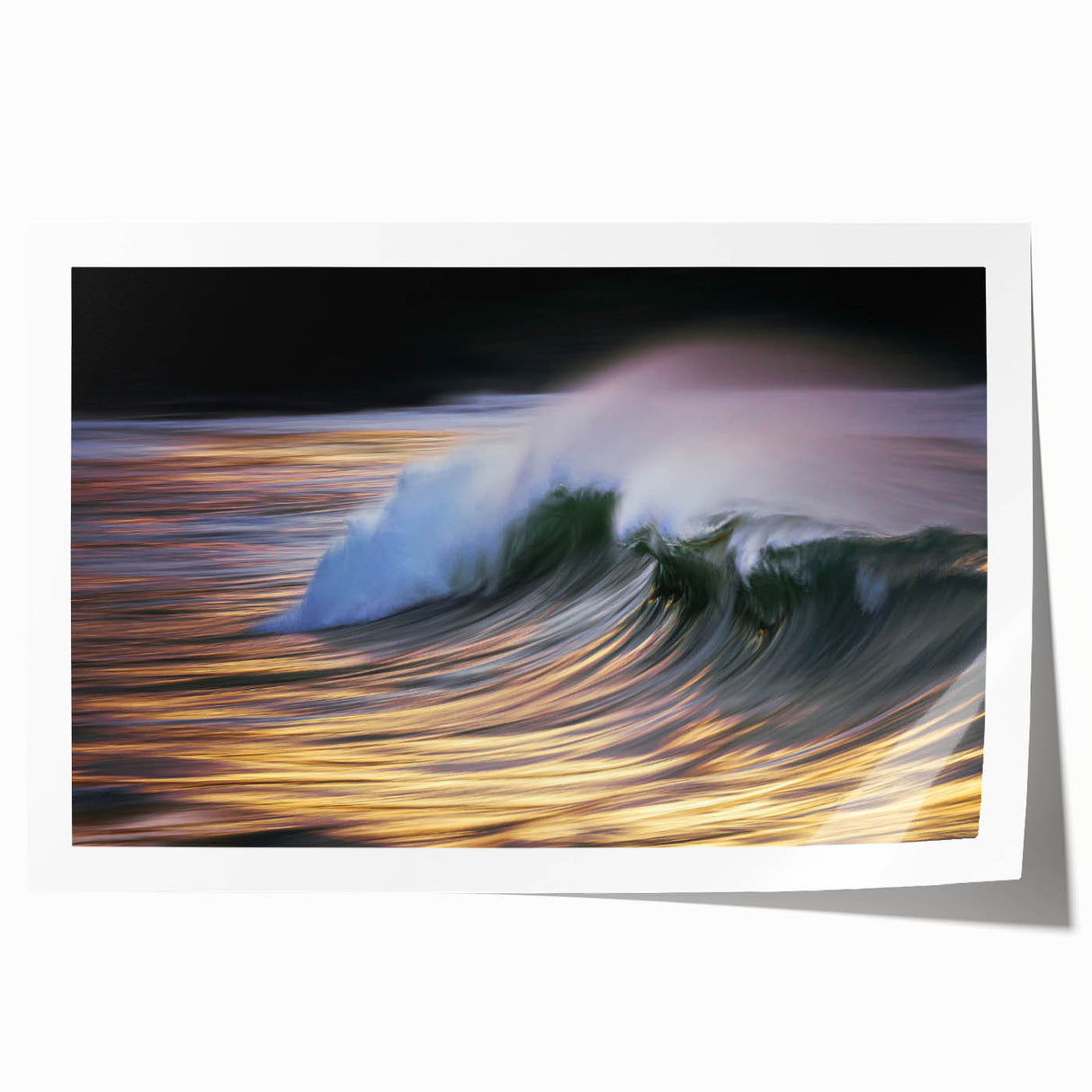 Golden Ocean Wave Abstract Wall Art – Dynamic Coastal Photography