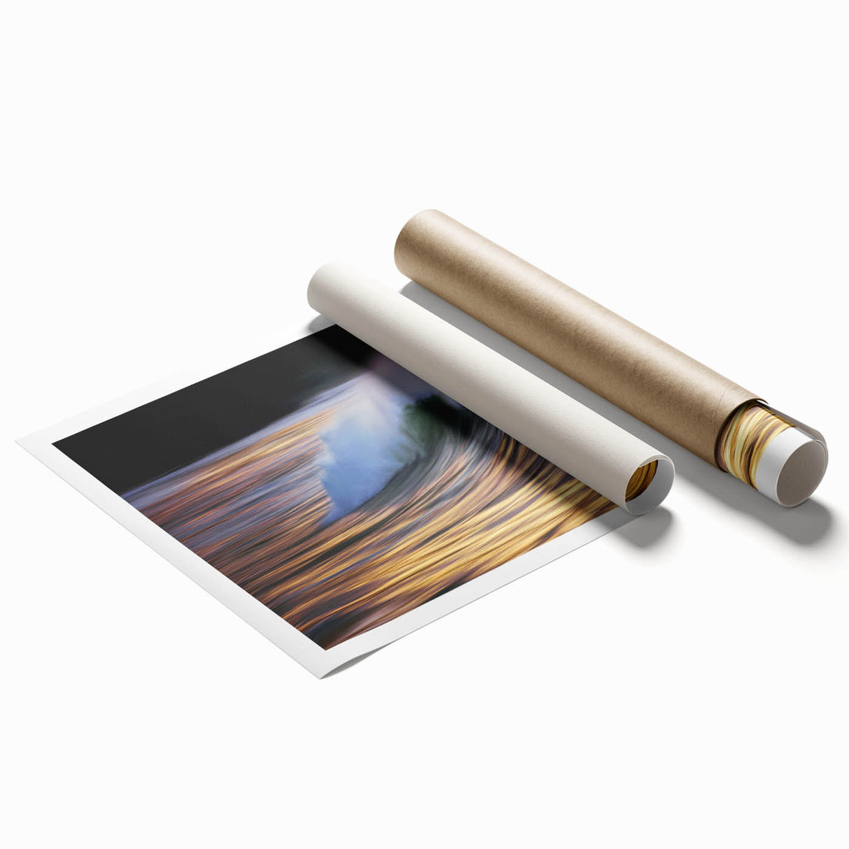Golden Ocean Wave Abstract Wall Art – Dynamic Coastal Photography