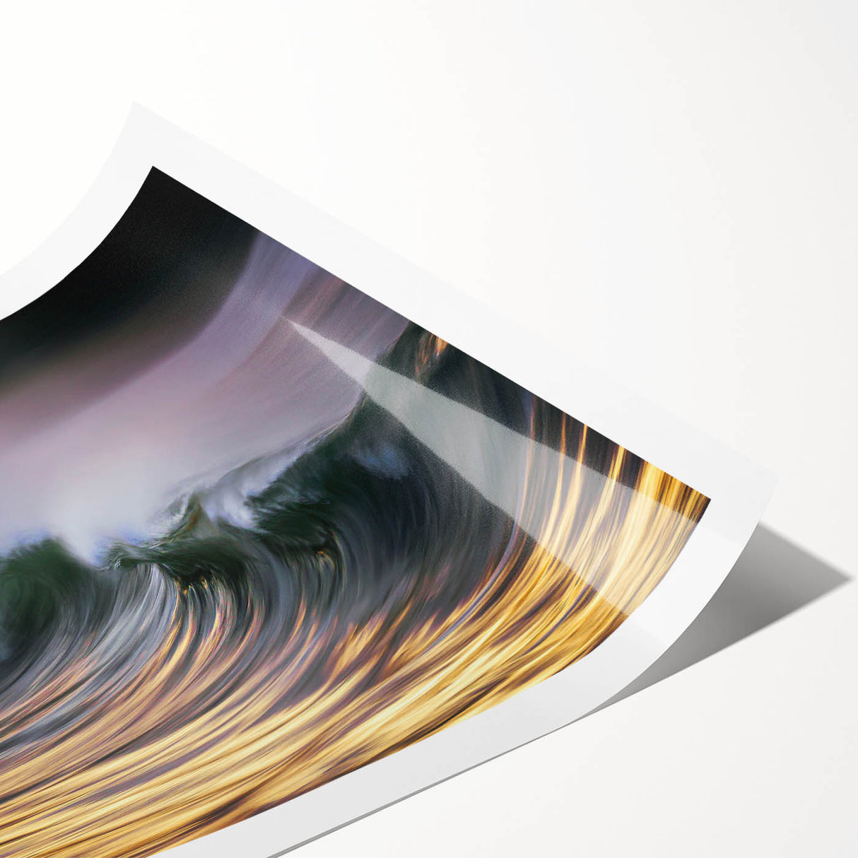 Golden Ocean Wave Abstract Wall Art – Dynamic Coastal Photography