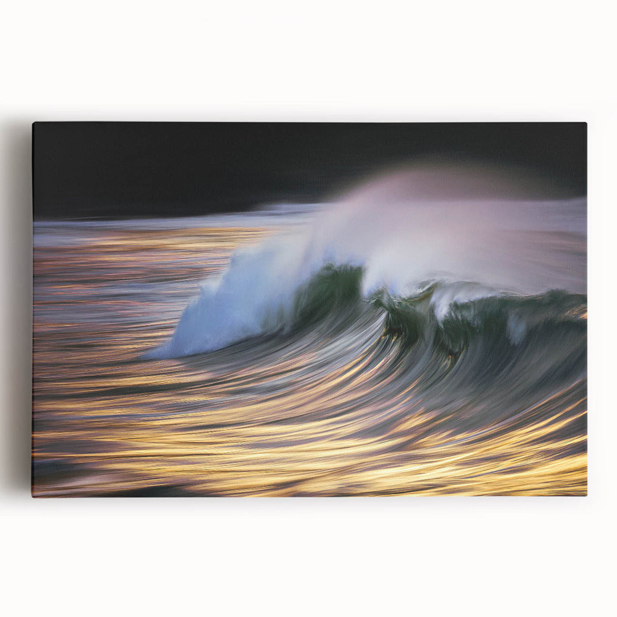 Golden Ocean Wave Abstract Wall Art – Dynamic Coastal Photography