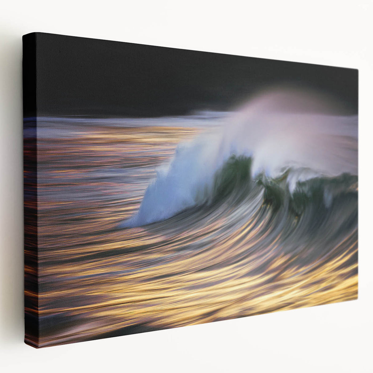 Golden Ocean Wave Abstract Wall Art – Dynamic Coastal Photography
