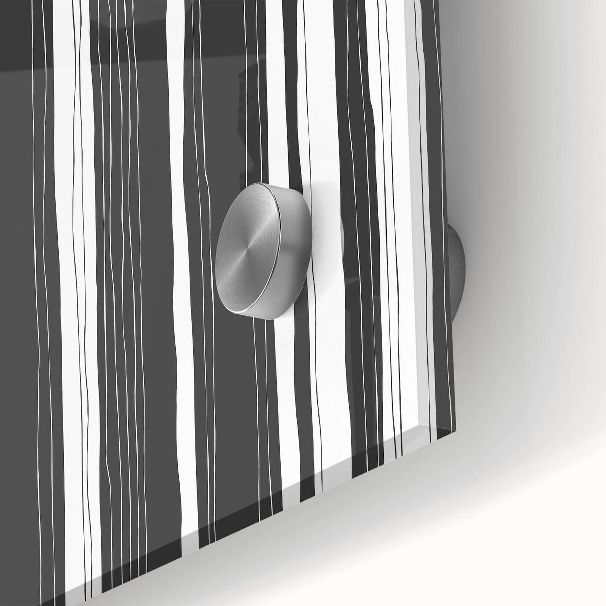 Modern Bedroom Art – Black & White Abstract Striped Wall Decor