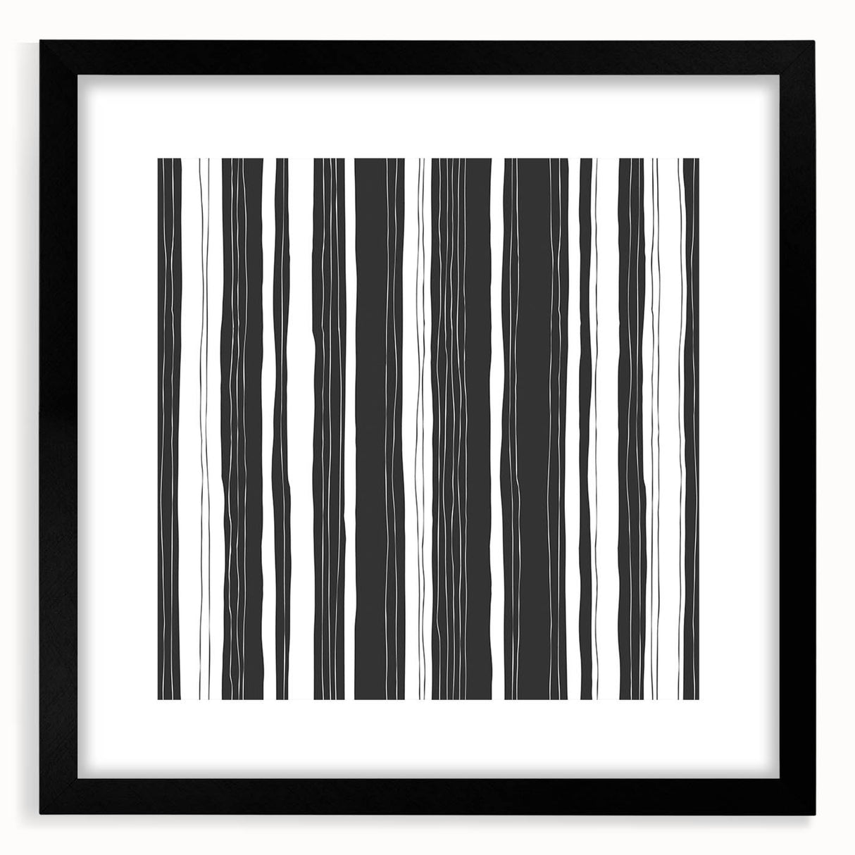 Modern Bedroom Art – Black & White Abstract Striped Wall Decor