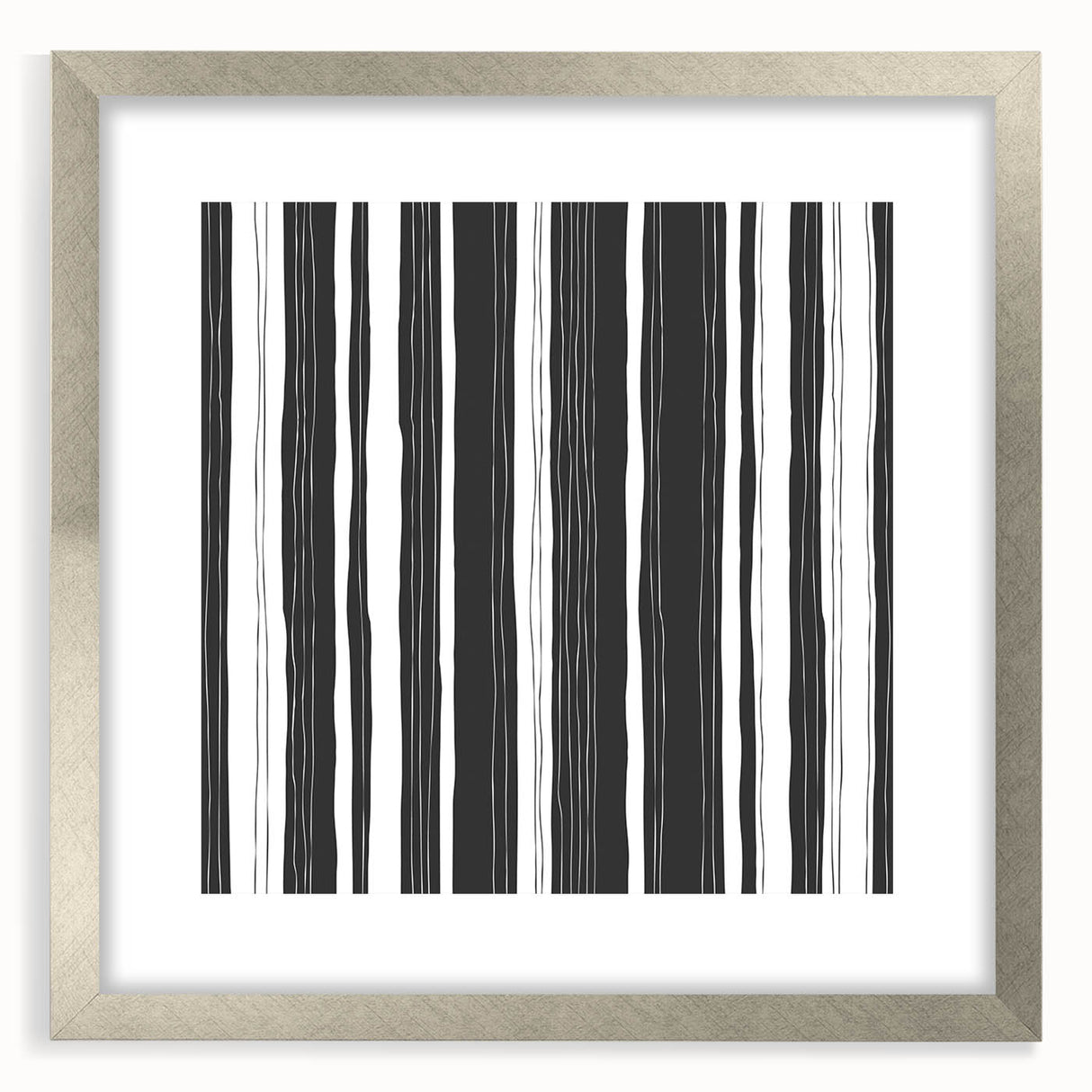 Modern Bedroom Art – Black & White Abstract Striped Wall Decor