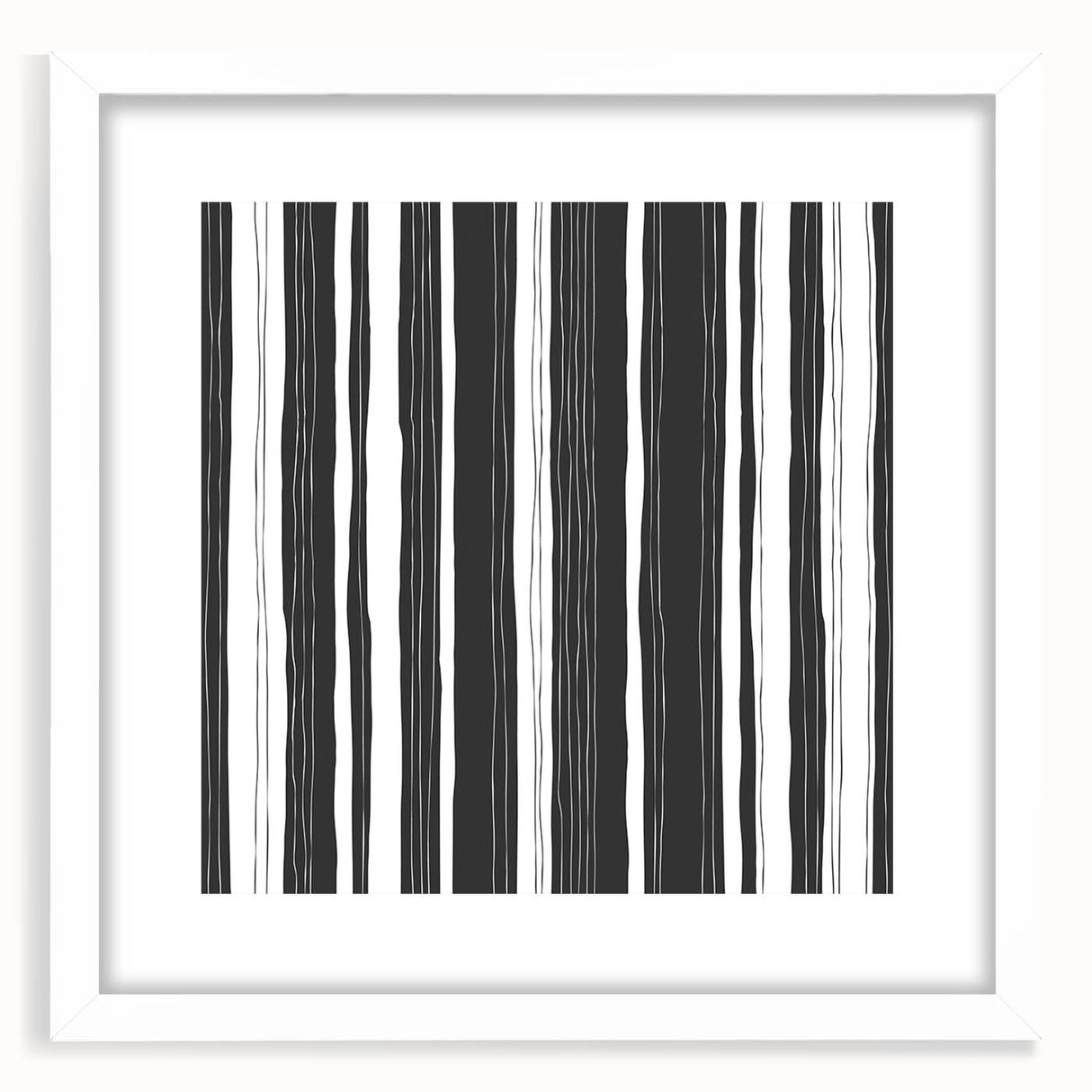 Modern Bedroom Art – Black & White Abstract Striped Wall Decor