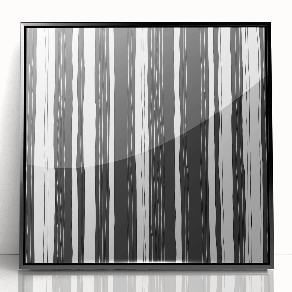 Modern Bedroom Art – Black & White Abstract Striped Wall Decor