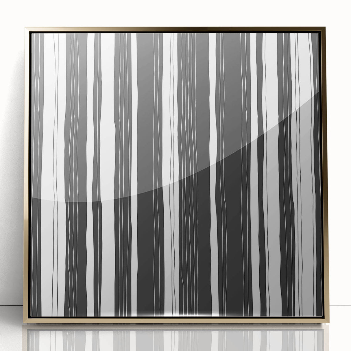 Modern Bedroom Art – Black & White Abstract Striped Wall Decor