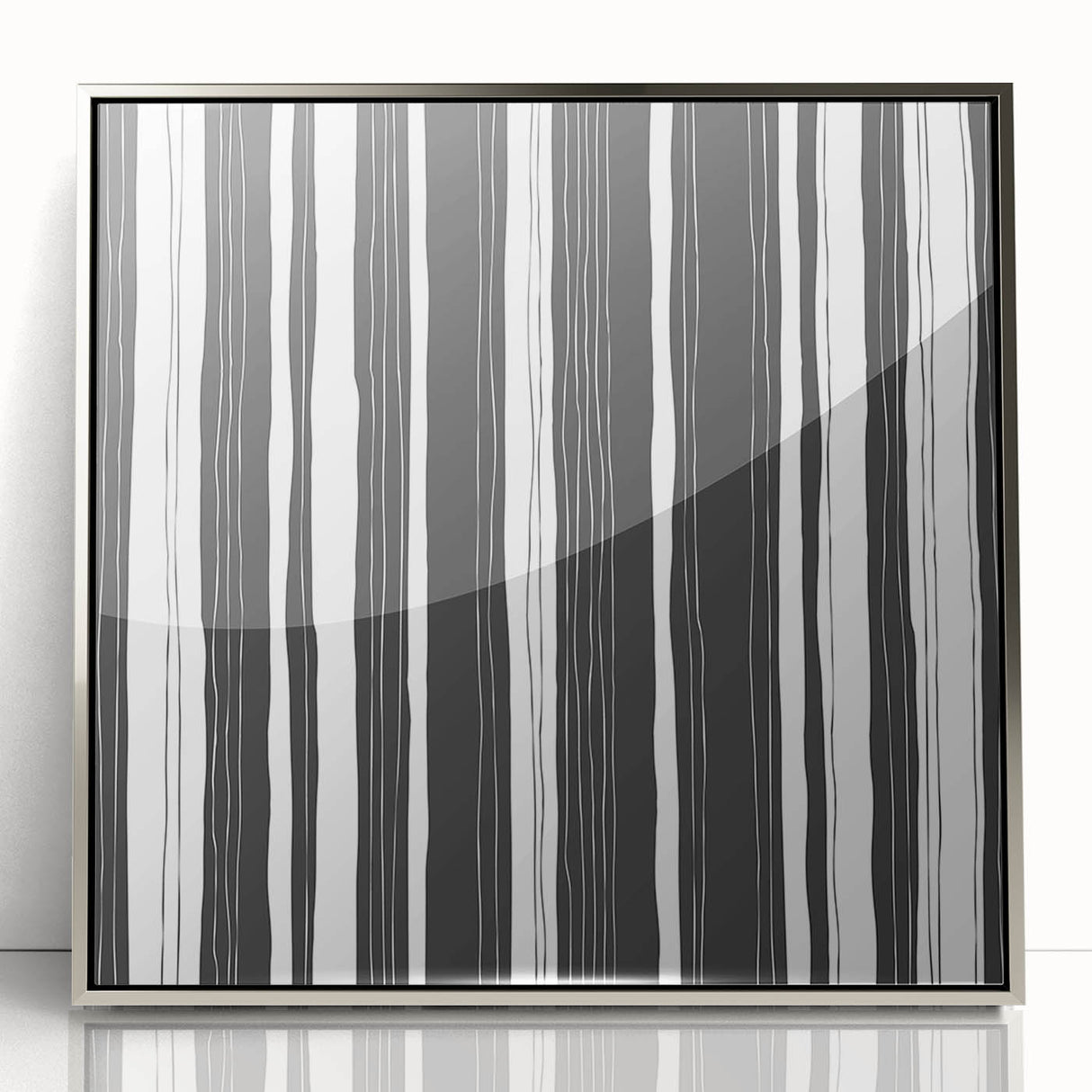 Modern Bedroom Art – Black & White Abstract Striped Wall Decor