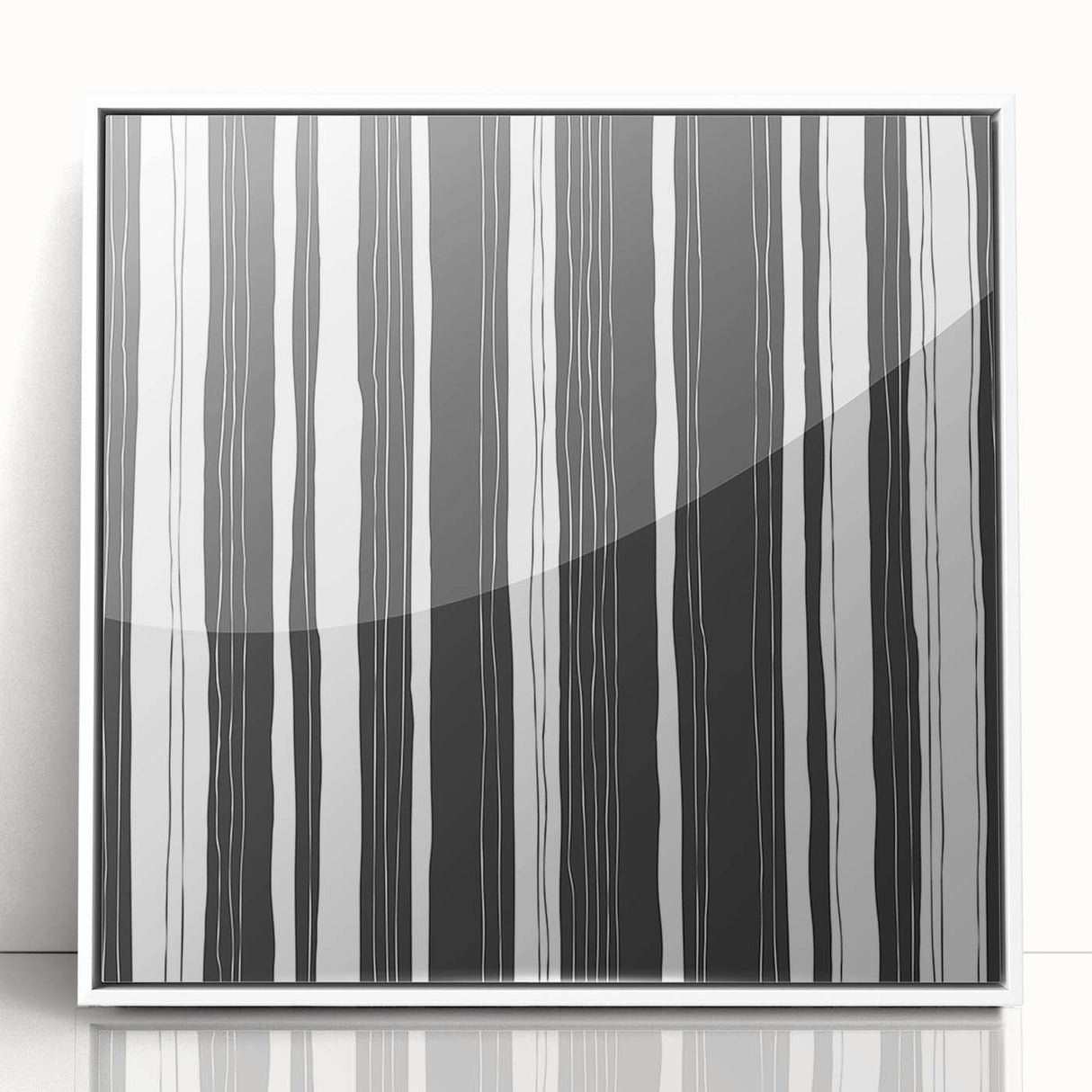 Modern Bedroom Art – Black & White Abstract Striped Wall Decor