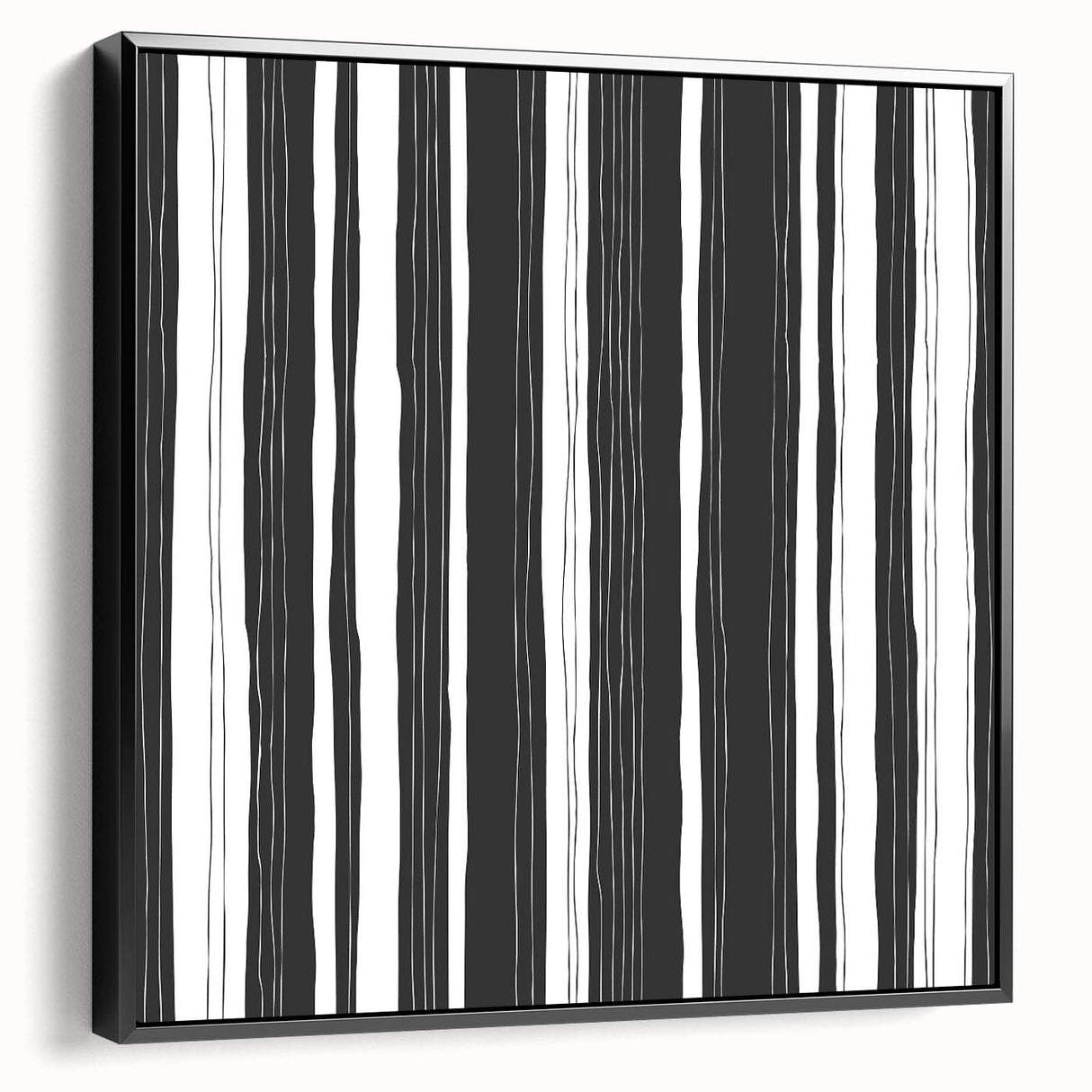 Modern Bedroom Art – Black & White Abstract Striped Wall Decor