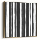 Modern Bedroom Art – Black & White Abstract Striped Wall Decor