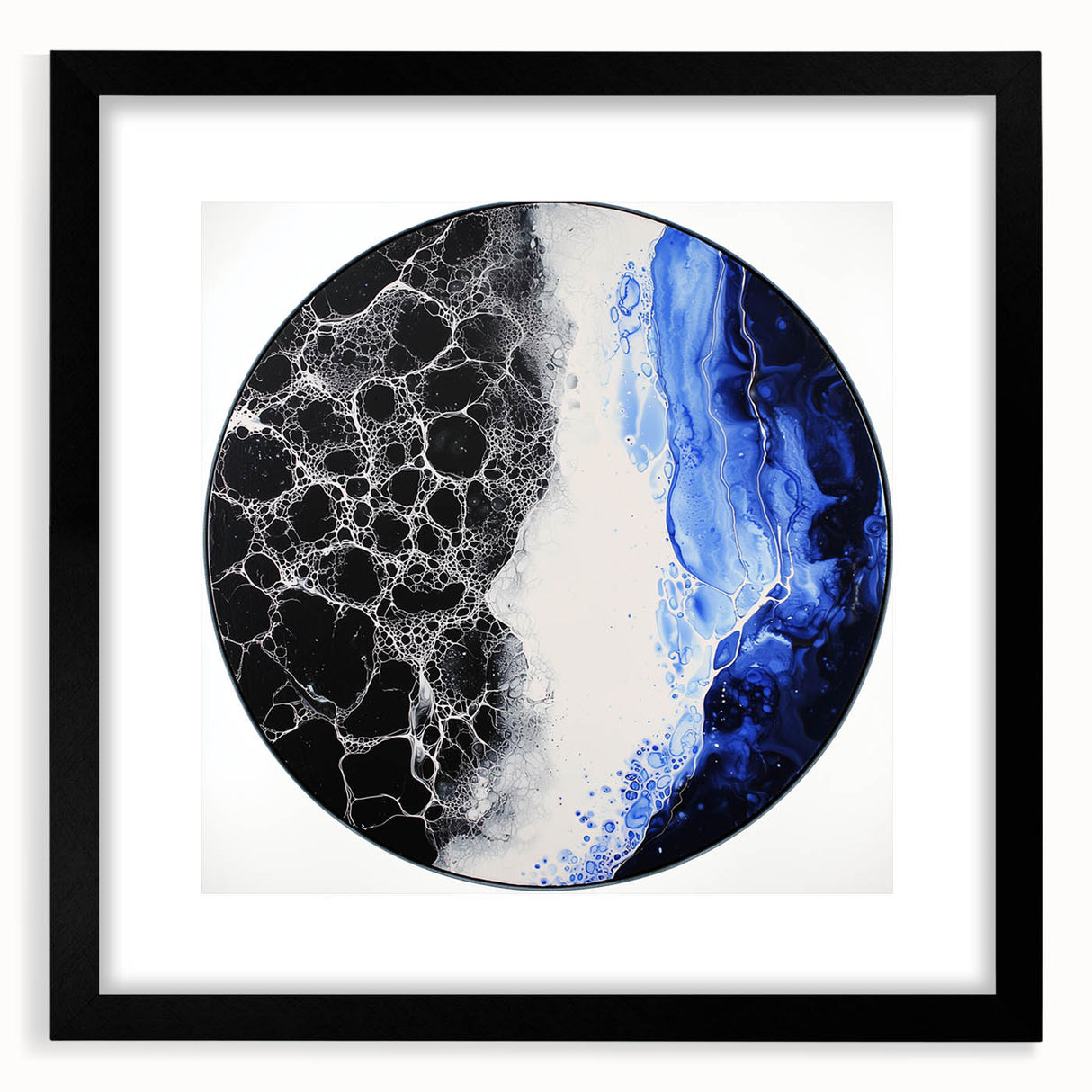 Abstract geometric frame with a matte black finish, showcasing a modern design suitable for home decor. Perfect for enhancing contemporary interiors or art displays.