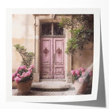 Extra large wall art featuring a French door design in muted gray tones on a glossy photo print.