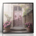 Large abstract wall art featuring a mid-century modernist design of a French door.