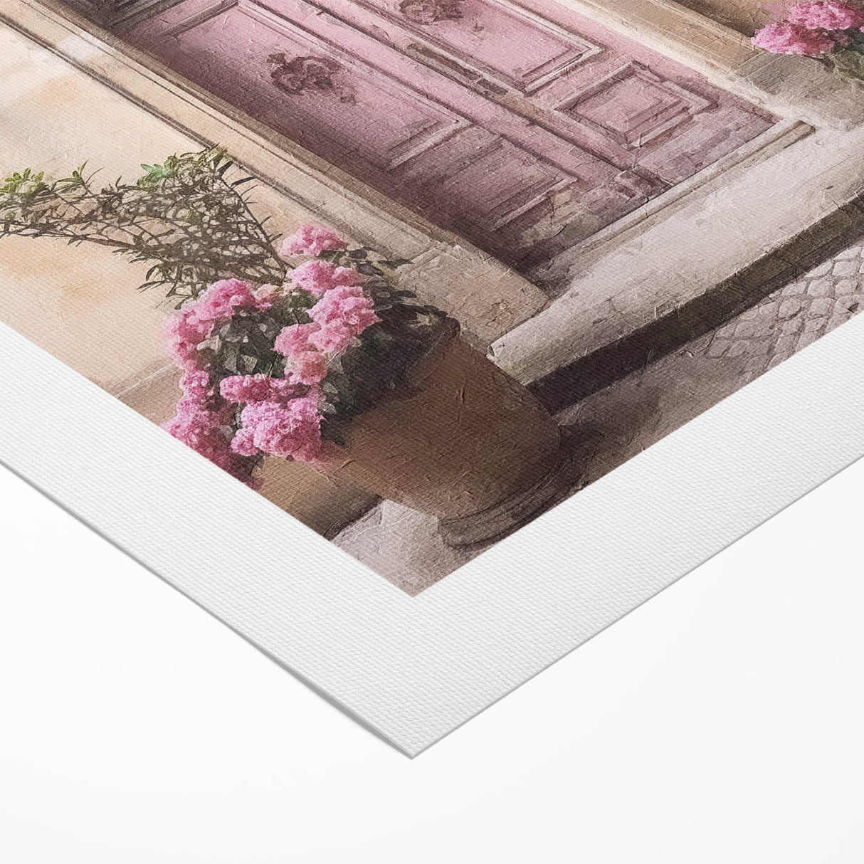 Art deco poster featuring a detailed French door design on rolled canvas, suitable for dining room or bathroom wall art.