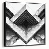 Black and white framed canvas featuring a vintage landscape architecture design, suitable for bedroom wall art.