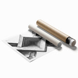 Extra large rolled print of a floral design in pastel shades, ideal for classy bathroom wall art.