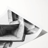 Extra large wall art featuring line art flowers in black on white, rolled print format, suitable for large living room decor.