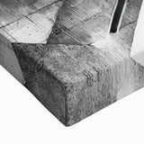 Large art of a black and white landscape painting on stretched canvas, ideal for bedroom wall decor.