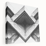 Large stretched canvas featuring a minimalist architectural design in monochrome, ideal for kitchen wall art.