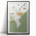 Charming Art Deco Wall Art – Woman with Basket of Apples in Nature
